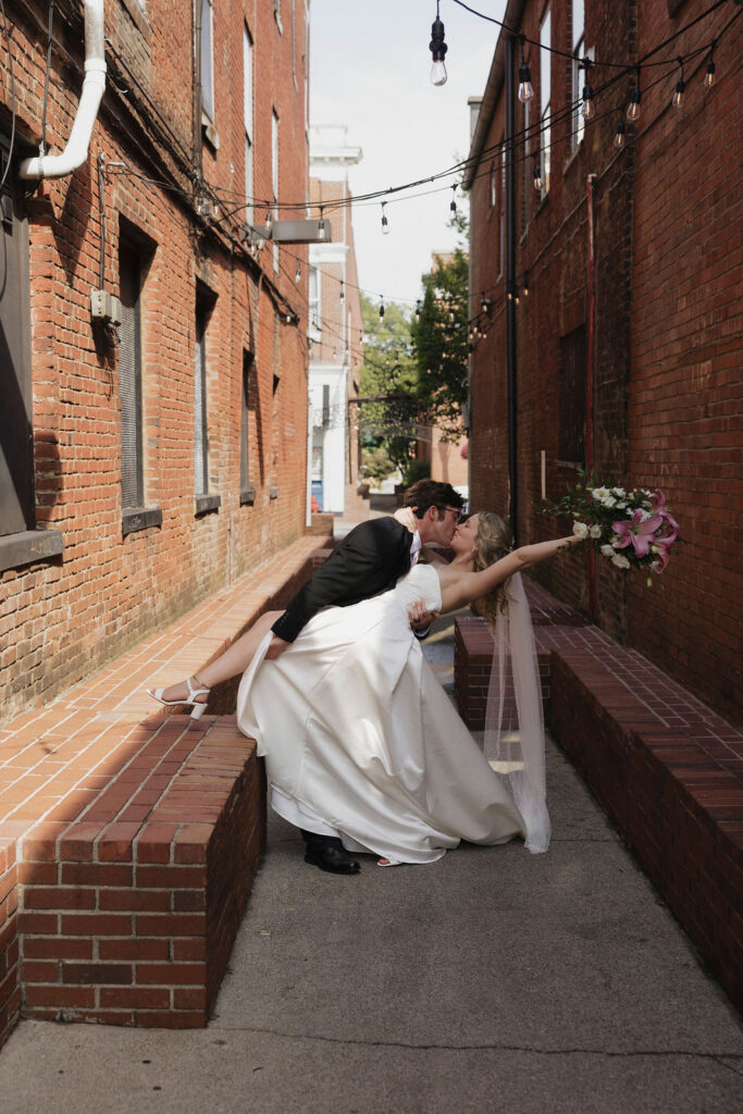 Wedding portraits in downtown Bardstown, Ky.