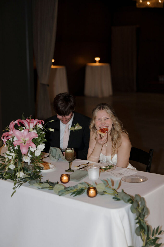 A fun portrait of a bride at her wedding reception in Bardstown, Ky.