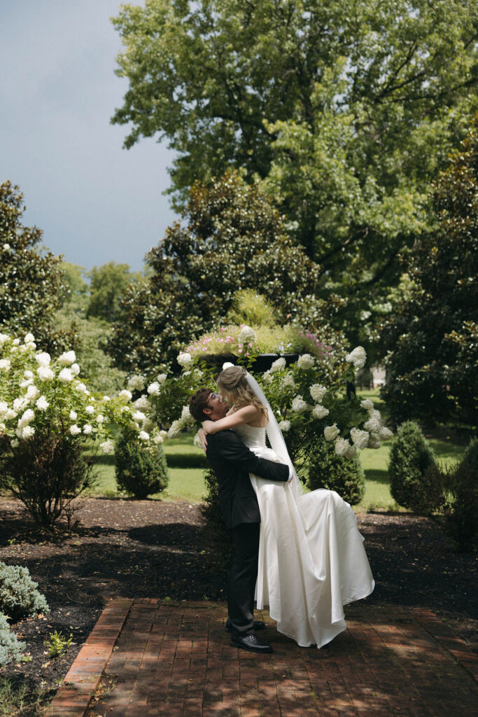 Documentary wedding portraits taken by luxury photographer at My Old Kentucky Home in Bardstown, Ky.