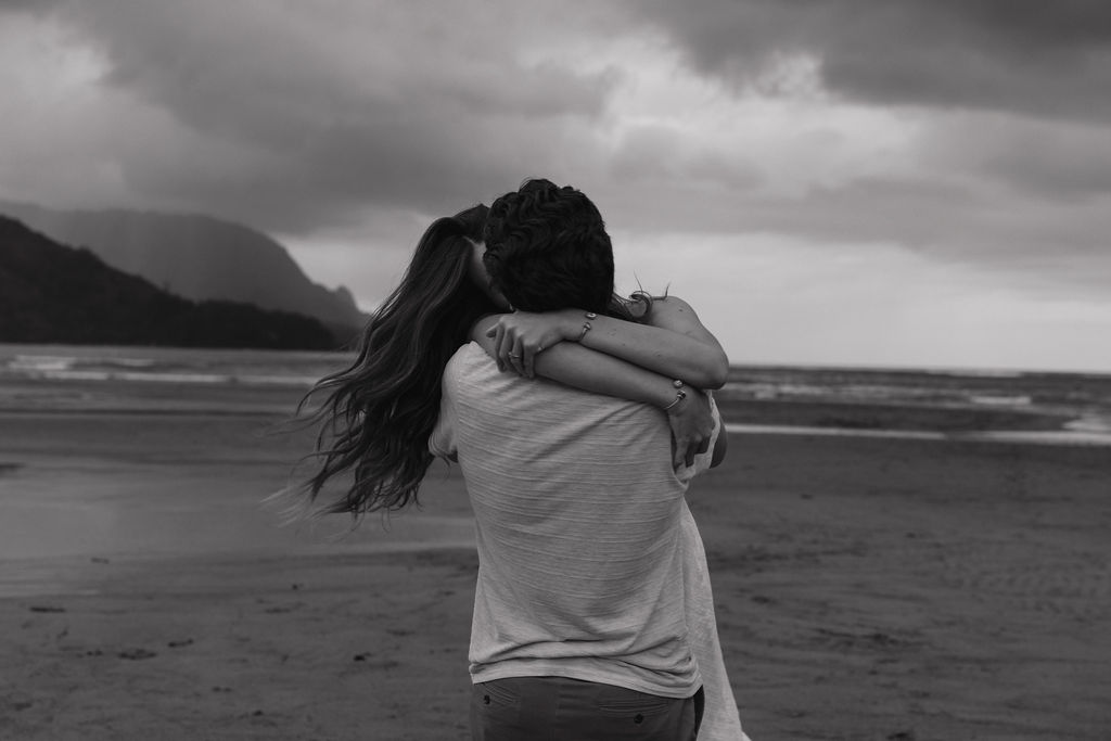Cinematic engagement photography on the Kauai North Shore