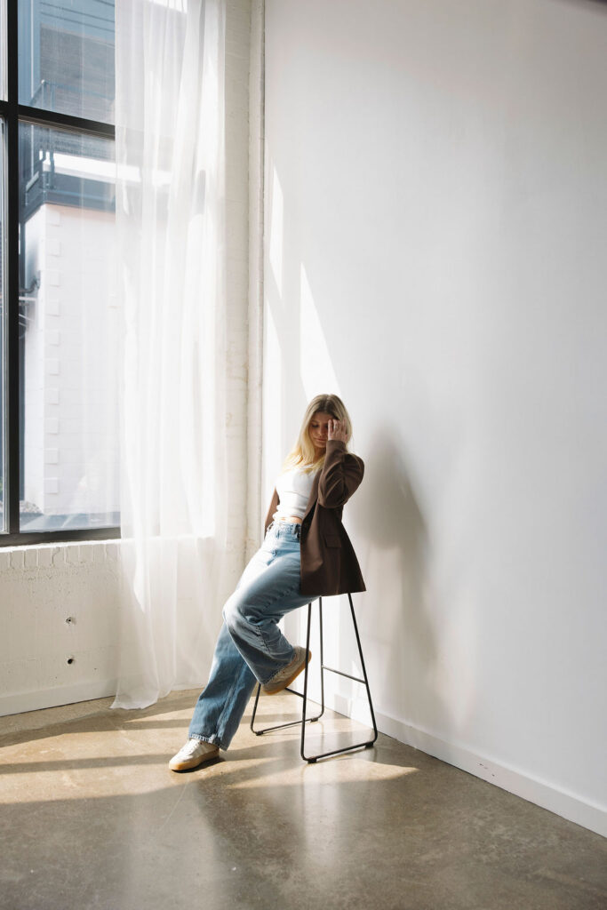Personal branding session in a Louisville photography studio.